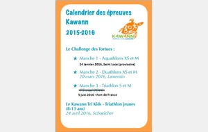 Dates des manifestations KAWANN saison 2015-2016