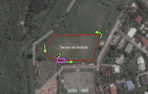 Extérieur du terrain de football, parcours course à pied